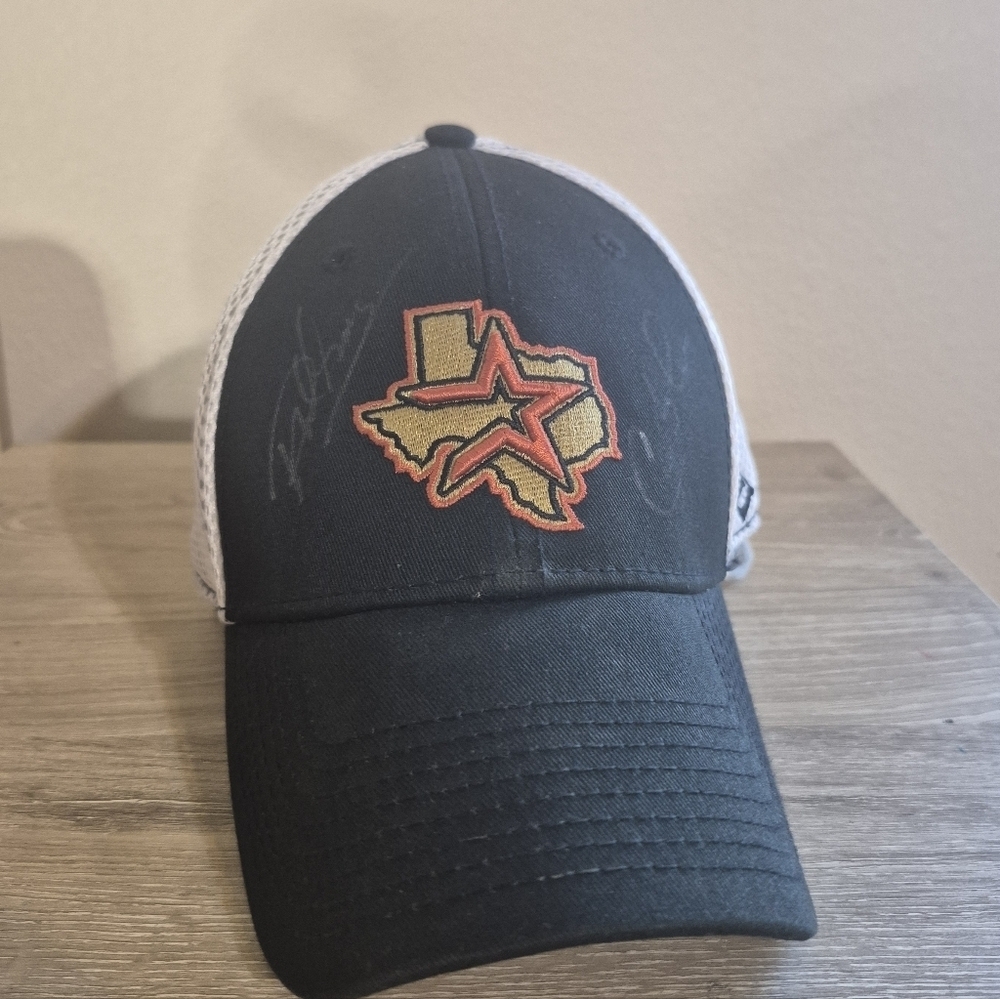 New Era Black and White Houston Astros Cap Signature Players.
